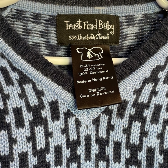 Baby Boy Blue Cashmere Sweater 18-24 Months - Picture 2 of 4